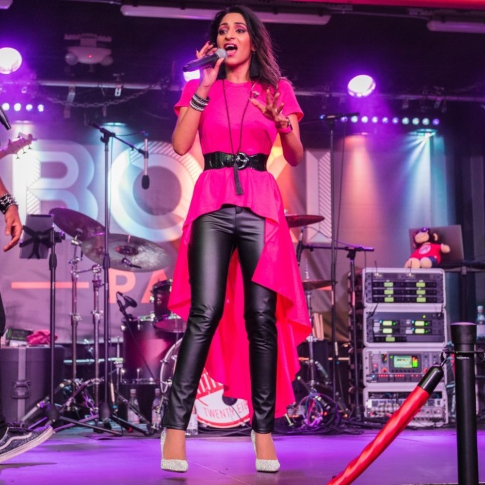 Pink asymmetrical top